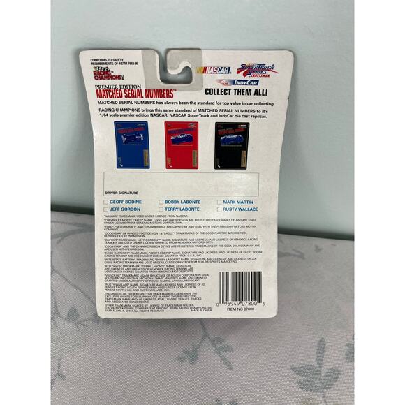 Vintage 1995 Bobby Labonte 1:64 Stock Car Collectors Card & Display Stand - Picture 4 of 4